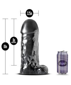 Jet Destroyer Realistic 10 In. Dildo With Balls Carbon Metallic Black