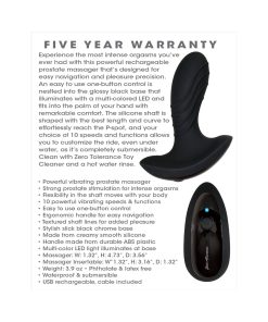 Zero Tolerance The Gentleman Rechargeable Vibrating Silicone Prostate Massager Black