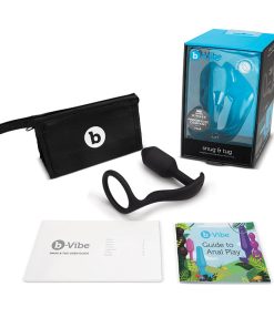 B-Vibe Snug & Tug Weighted Silicone Anal Plug With Cockring Black