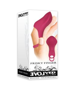 Evolved Frisky Finger Rechargeable Silicone Finger Vibrator Burgundy