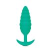 B-Vibe Twist Rechargeable Vibrating Silicone Textured Anal Plug Green