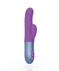 Femmefunn Essenza Rechargeable Silicone Dual Stimulation Thrusting Vibrator Purple