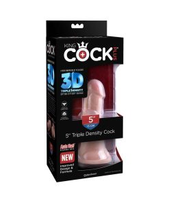 King Cock Plus 5 In. Triple Density Cock Realistic Dildo With Suction Cup Beige