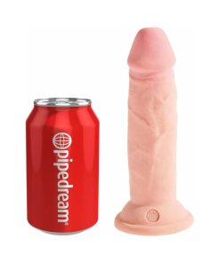 King Cock Plus 6 In. Triple Density Cock Realistic Dildo With Suction Cup Beige