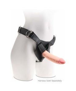 King Cock Plus 7 In. Triple Density Cock Realistic Dildo With Suction Cup Beige