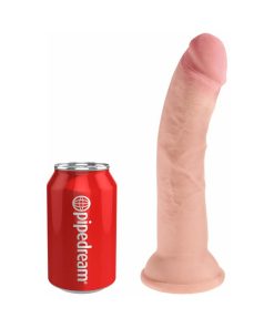 King Cock Plus 8 In. Triple Density Cock Realistic Dildo With Suction Cup Beige