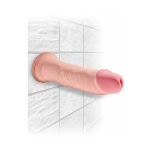 King Cock Plus 9 In. Triple Density Cock Realistic Dildo With Suction Cup Beige - Image 7