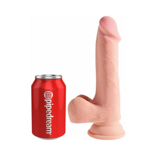 King Cock Plus 7.5 In. Triple Density Cock With Balls Realistic Suction Cup Dildo Beige - Image 5