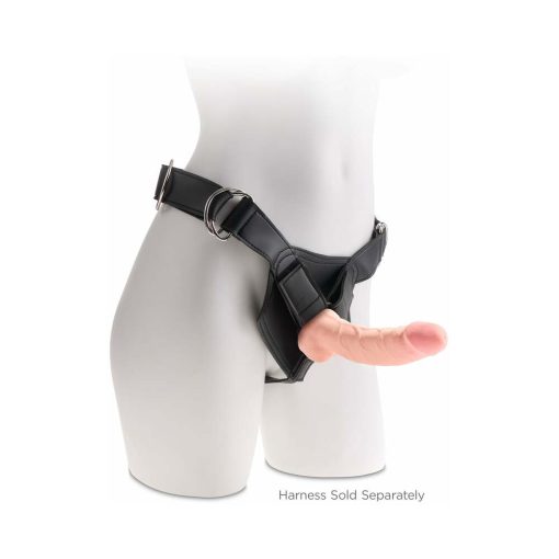 King Cock Plus 8 In. Triple Density Cock With Balls Realistic Suction Cup Dildo Beige - Image 4
