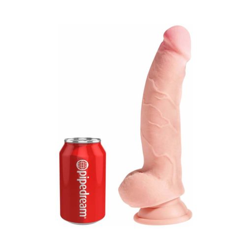 King Cock Plus 8 In. Triple Density Cock With Balls Realistic Suction Cup Dildo Beige - Image 5