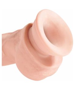 King Cock Plus 8 In. Triple Density Cock With Balls Realistic Suction Cup Dildo Beige