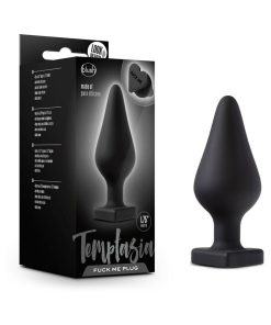 Temptasia 'Fuck Me' Silicone Anal Plug With Heart-Shaped Base Black
