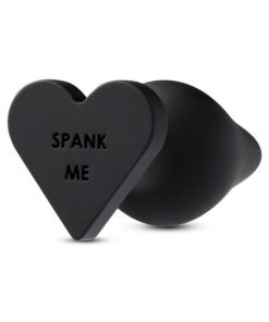 Temptasia 'Spank Me' Silicone Anal Plug With Heart-Shaped Base Black