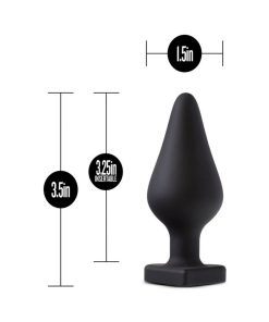 Temptasia 'Spank Me' Silicone Anal Plug With Heart-Shaped Base Black