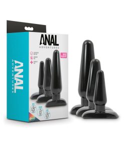 Anal Adventures 3-Piece Basic Plug Kit Black