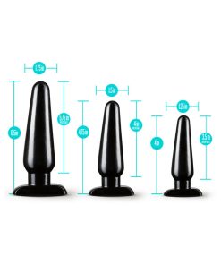Anal Adventures 3-Piece Basic Plug Kit Black