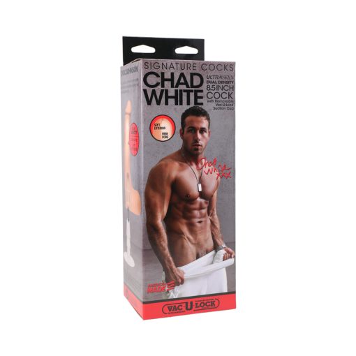 Signature Cocks - Chad White 8.5 Inch Ultraskyn Cock With Removable Vac-U-Lock Suction Cup Vanilla
