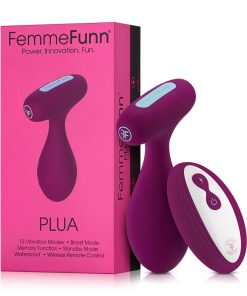 Femmefunn Plua Rechargeable Remote-Controlled Silicone Vibrating Anal Plug Dark Fuchsia