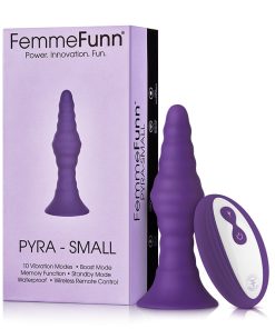 Femmefunn Pyra Rechargeable Remote-Controlled Silicone Vibrating Anal Plug Small Dark Purple