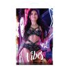 Fantasy Lingerie Vibes Karma'S A Bitch Metallic Bra & Panty Black L/Xl