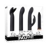 Evolved Four Play Rechargeable Silicone Bullet Vibrator And 3-Piece Sleeve Set Black