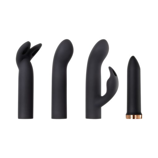 Evolved Four Play Rechargeable Silicone Bullet Vibrator And 3-Piece Sleeve Set Black - Image 2
