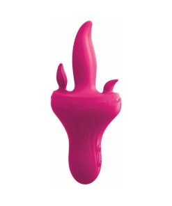 3Some Holey Trinity Triple Tongue Vibrator Rechargeable Silicone Red