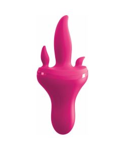 3Some Holey Trinity Triple Tongue Vibrator Rechargeable Silicone Red