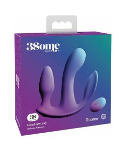 3Some Total Ecstasy Triple Stimulation Silicone Vibrator Purple