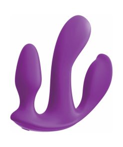 3Some Total Ecstasy Triple Stimulation Silicone Vibrator Purple