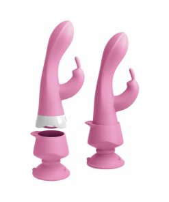 3Some Wall Banger Rabbit Vibrator – Suction Cup Remote Vibe (Pink)