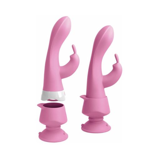 3Some Wall Banger Rabbit Vibrator – Suction Cup Remote Vibe (Pink) - Image 3