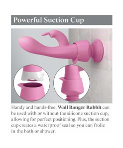 3Some Wall Banger Rabbit Vibrator – Suction Cup Remote Vibe (Pink)
