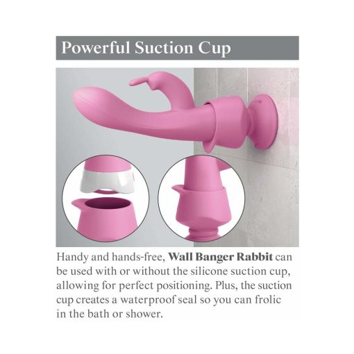 3Some Wall Banger Rabbit Vibrator – Suction Cup Remote Vibe (Pink) - Image 8