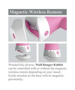 3Some Wall Banger Rabbit Vibrator – Suction Cup Remote Vibe (Pink)