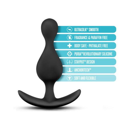 Anal Adventures Platinum Silicone Wave Plug Black - Image 4