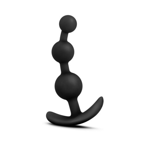 Anal Adventures Platinum Silicone Small Anal Beads Plug Black - Image 2