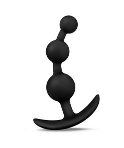 Anal Adventures Platinum Silicone Small Anal Beads Plug Black