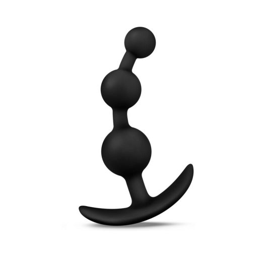 Anal Adventures Platinum Silicone Small Anal Beads Plug Black - Image 3