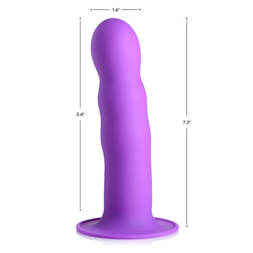 Squeeze-It Squeezable Wavy Dildo Purple - Image 8