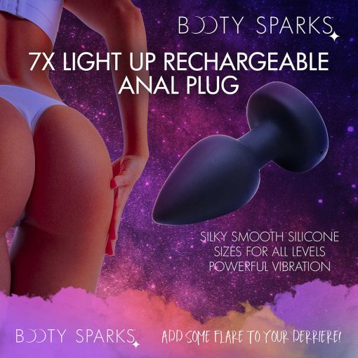 Booty Sparks Rechargeable Light Up Vibrating Anal Plug With Remote Control M - Image 10