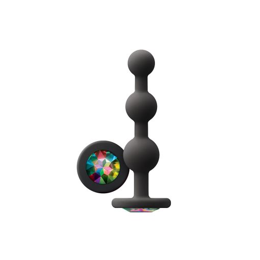 Glams Ripple Anal Plug Rainbow Gem Black - Image 2