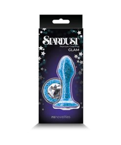 Stardust Glam Glass Plug With Gem Base Blue