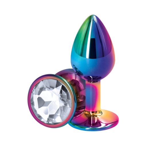 Rear Assets Metal Anal Plug Small Multicolor/Clear - Image 2