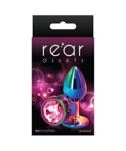 Rear Assets Metal Anal Plug Small Multicolor/Pink