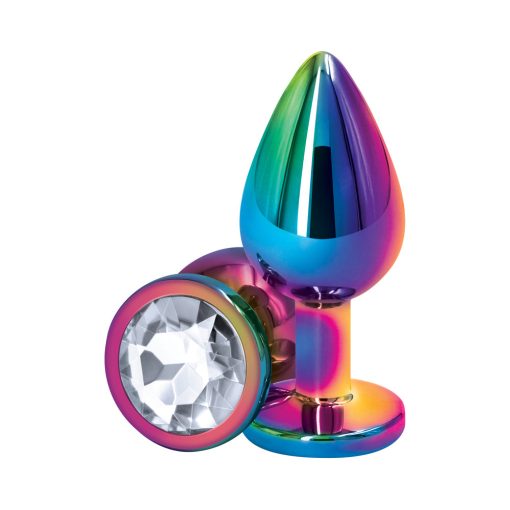 Rear Assets Metal Anal Plug Medium Multicolor/Clear - Image 2