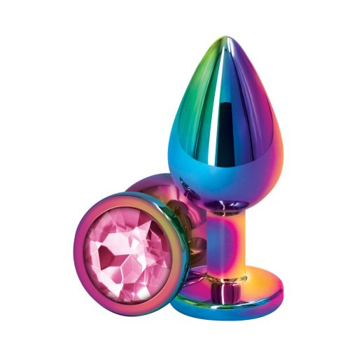 Rear Assets Metal Anal Plug Medium Multicolor/Pink - Image 2