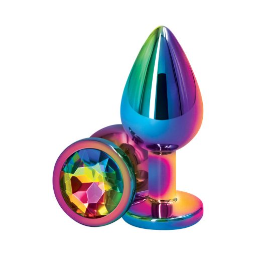 Rear Assets Metal Anal Plug Medium Multicolor/Rainbow - Image 2