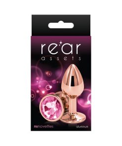 Rear Assets Rose Gold Anal Plug Small Pink