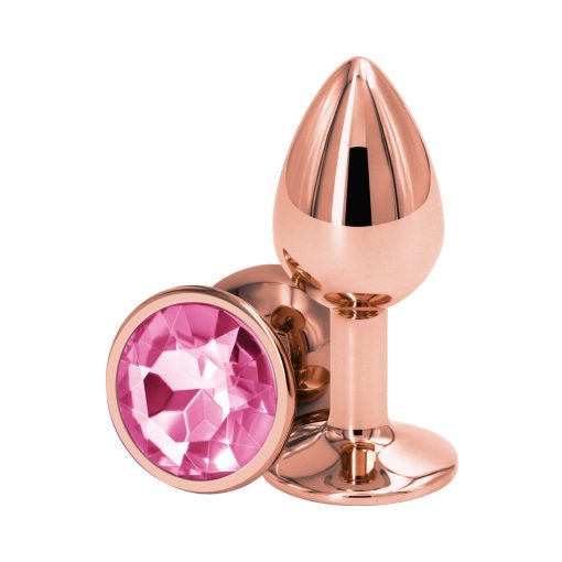 Rear Assets Rose Gold Anal Plug Small Pink - Image 2